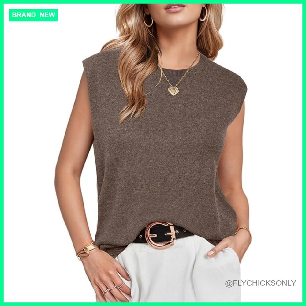 Wool Blend Mock Neck Sweater Vest Lightweight Business Casual Top